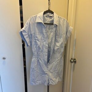 Zara Light Blue Short Sleeve Romper
